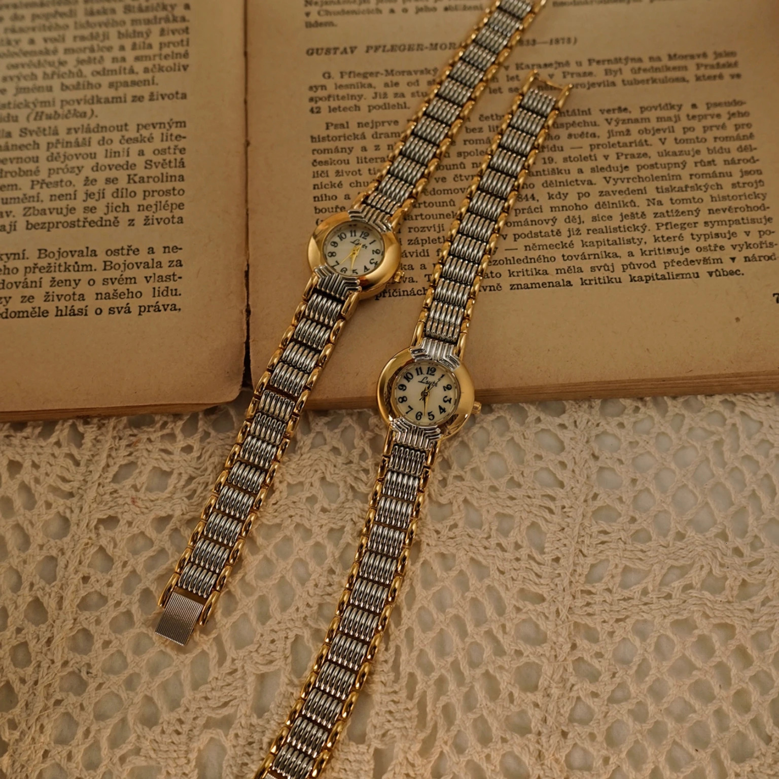 1pc Womens Vintage Gold-tone Stainless Steel Watch With Elegant Numerical Scale Unique Trendy Style Which Hig 250221