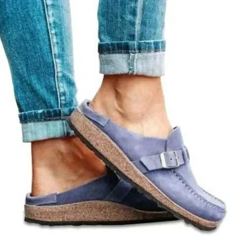 Couple Slippers Man Woman Light Casual Flat Cork Sandals Classic Ladies Design Buckle Strap Footbed Loafer Z250208