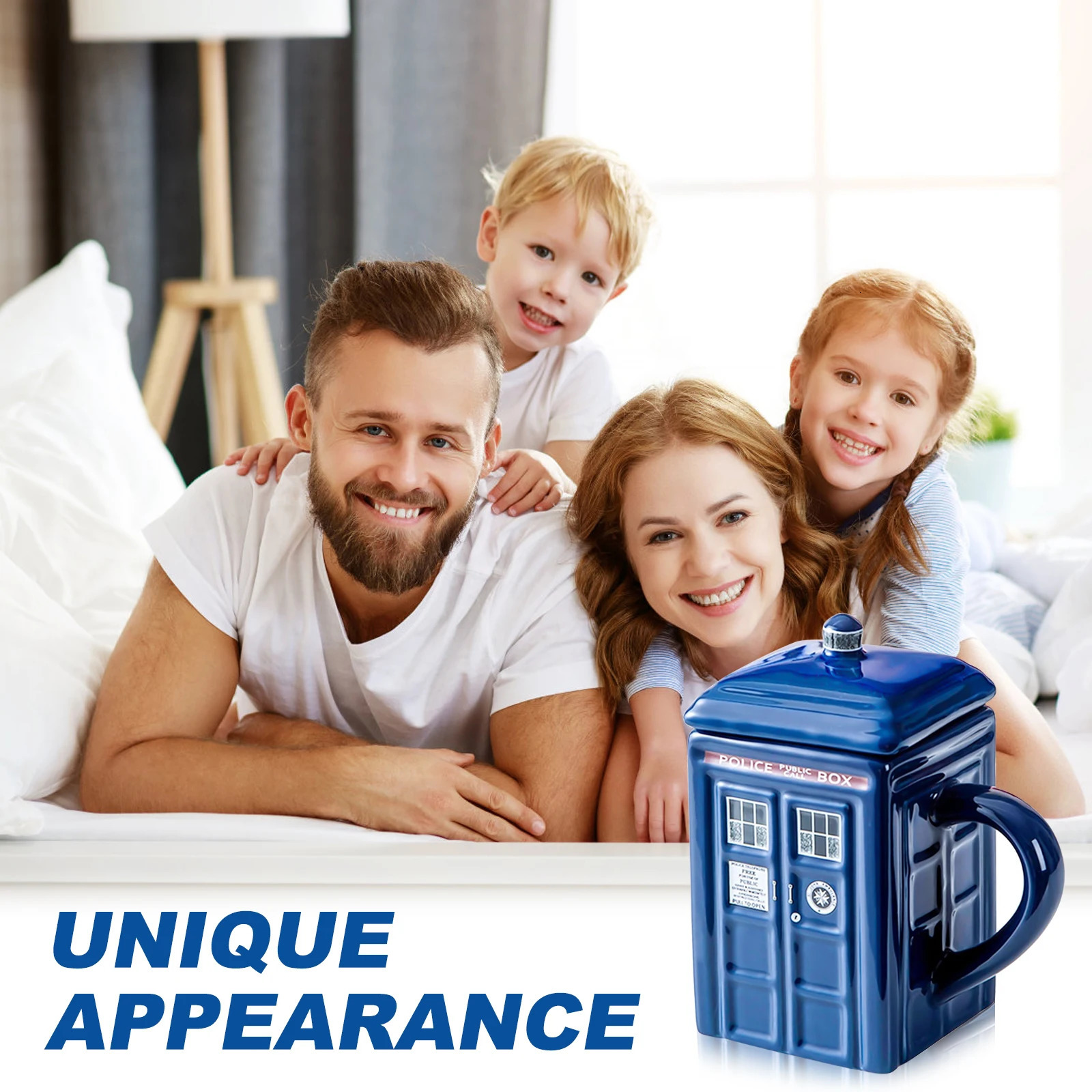 Doctor Who Tardis Mug | Ceramic Coffee Mug With Lid | Coffee Cups With Lids Holds 21-Ounces Of Your Favorite Coffee Tea 250208