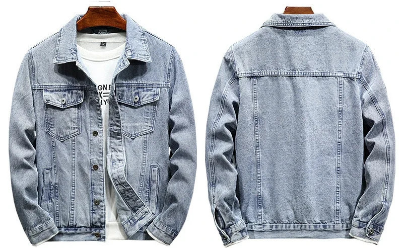 Jackets Men Denim Coats Turn Down Collar Full Sleeve Jacket Single Breasted Coat Casual Regular Simple Autumn Winter 250207