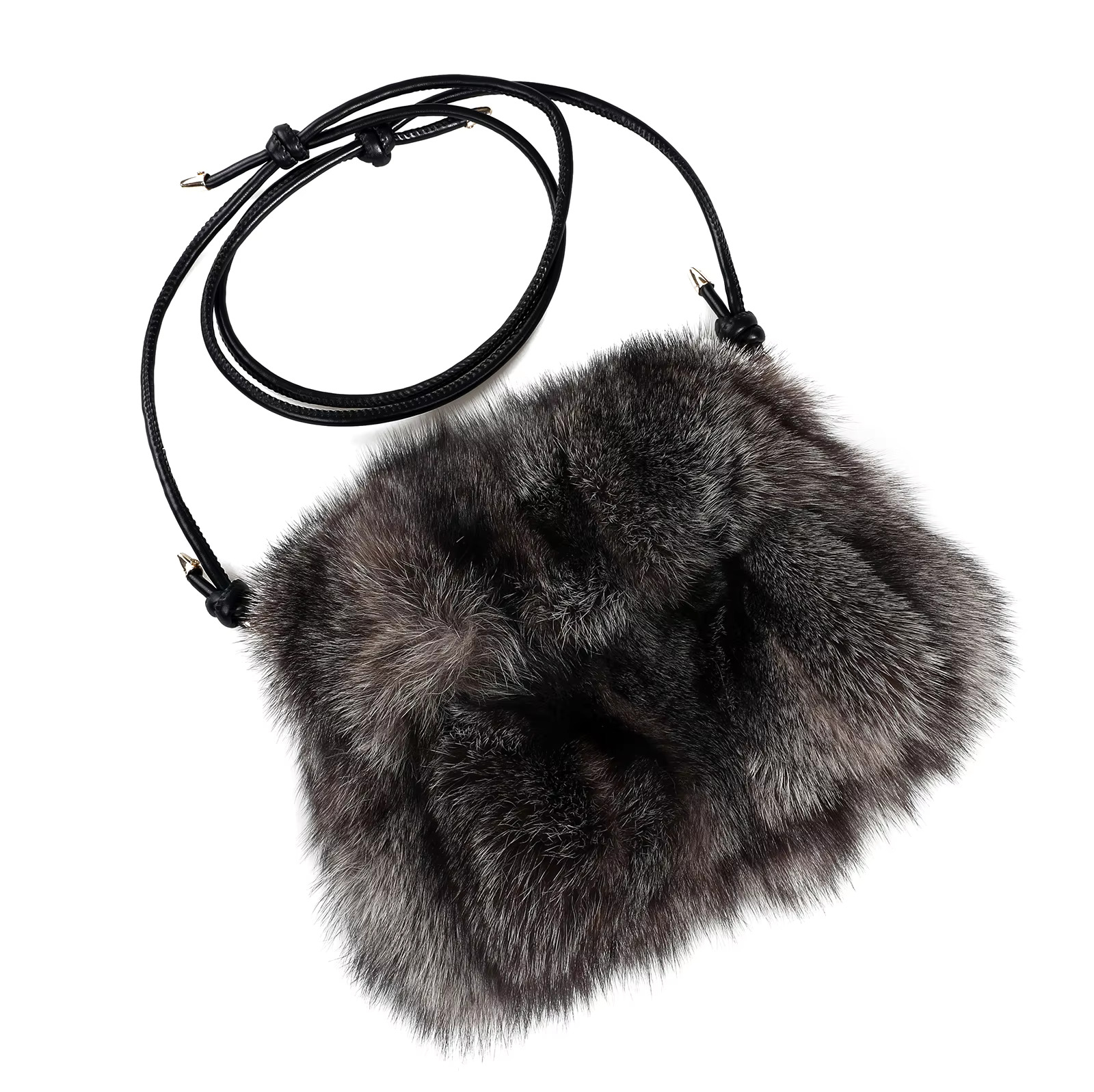 Women's Genuine Fox Fur Tote Purse Bag Shoulder Small Handbag Fashion