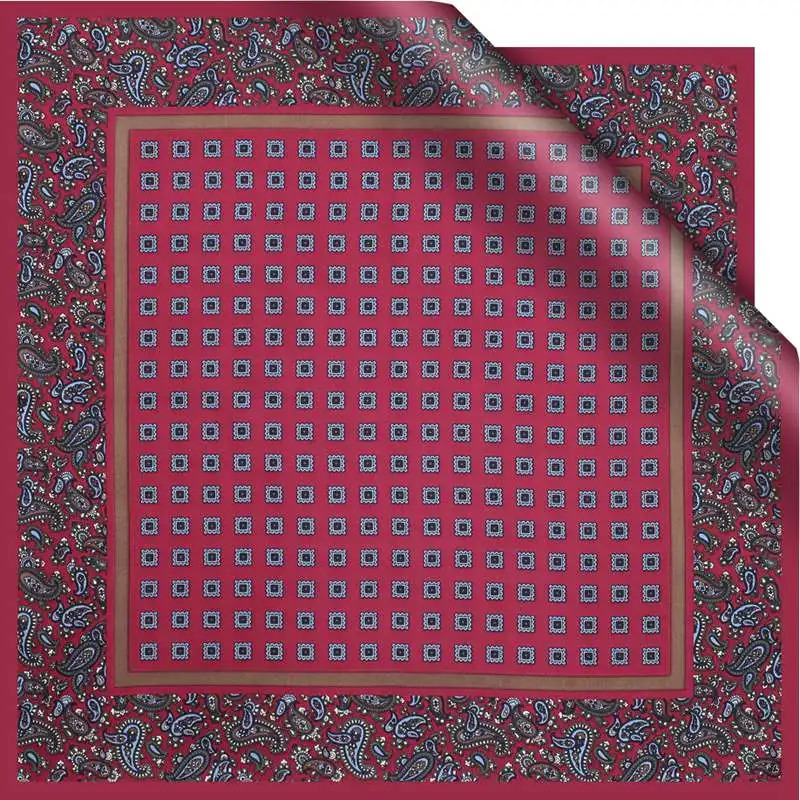 Mens Business Suits Pocket Square Handkerchiefs for Wedding Fashion Paisley Print Hankies Mens Pocket Towel 100% Silk Twill 250221