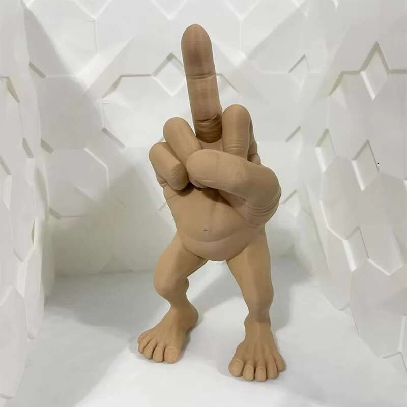 3D Printing Middle Finger Figure With Legs Home Decor Bed Miniatures Antistress Novelties Action Crafts