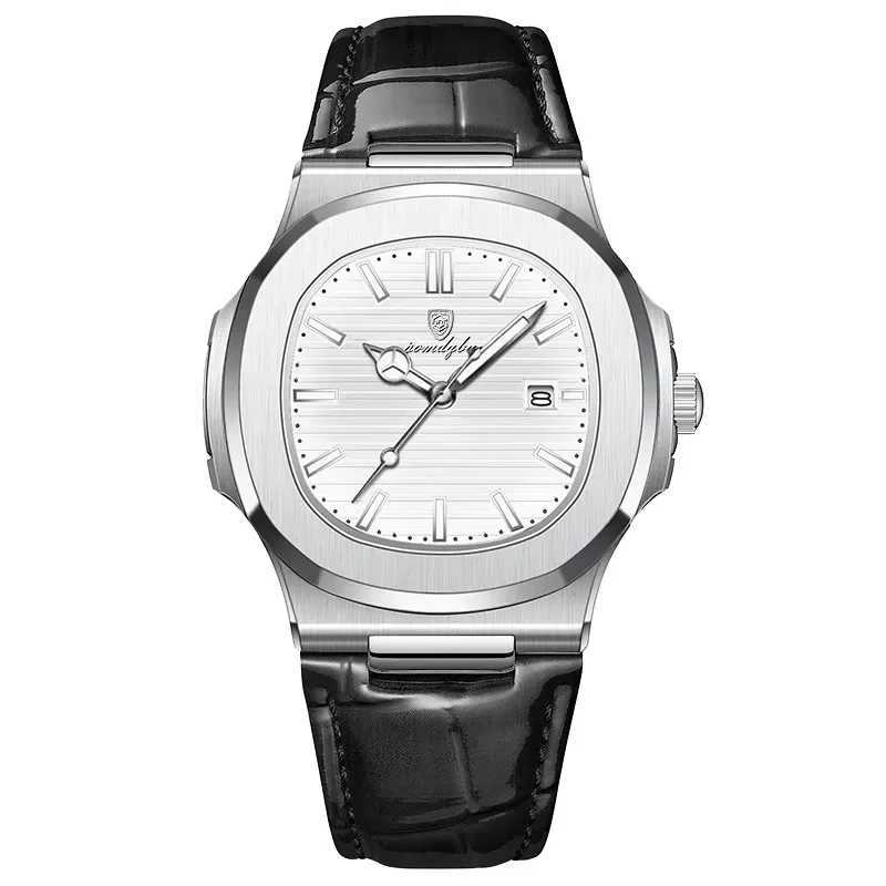 Fashion Business Luminous Calendar Quartz Watch 30MI Waterproof Leather Strap Wirstwatch Men Students Clocks Relogios Z250207