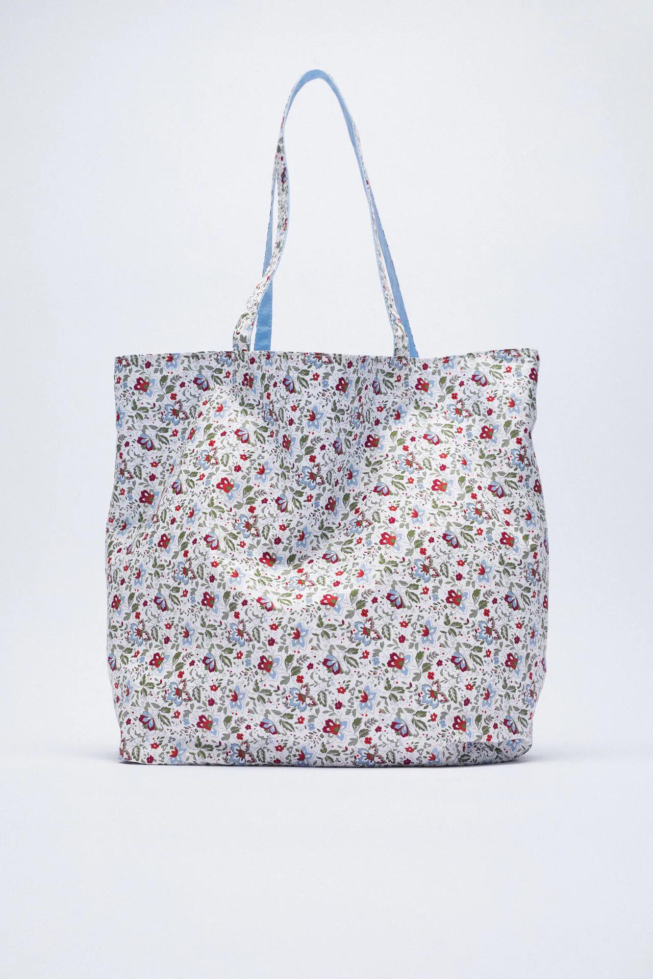 designer bag Z Home 2024 Spring/Summer New Collection Floral Canvas Women's Flower Printed Double sided Shopping Bag Single Shoulder Handbag