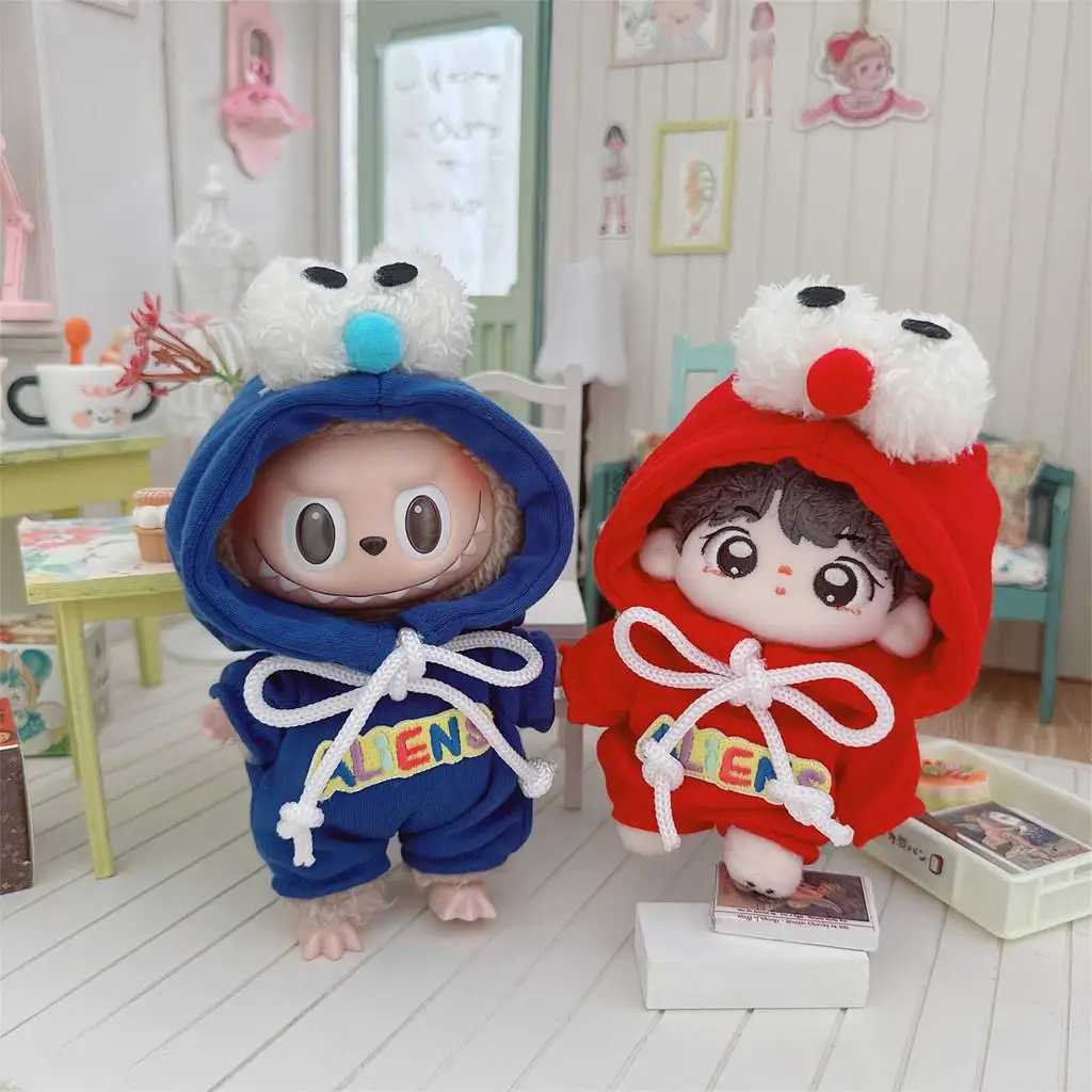 15cm DollS Clothes Outfit Accessories For Korea K Exo Labubu Idol Dolls 10cm cotton doll crling clothes pull-up Clothing Free shipping