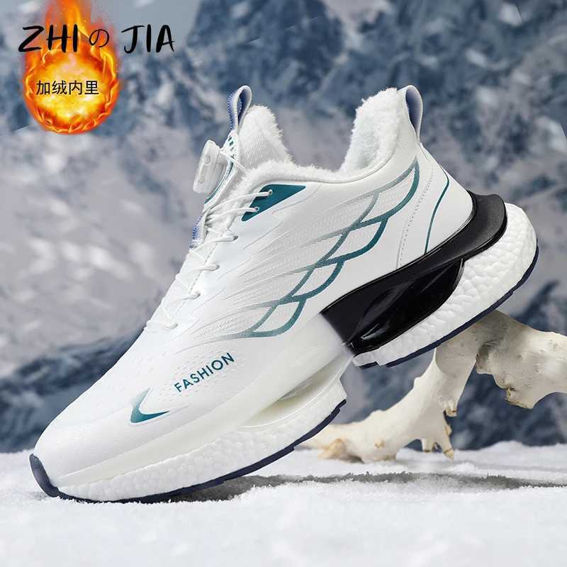 Winter New Plush Leather Sneaker Thickened Casual Mens Shoes Rotary Buckle Running Shoes Fashion Trend Shoes Couple Shoes 37-45C250304