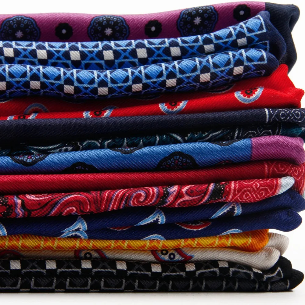 Collection 100% Natural Silk Hand Roll Handkerchief Pocket Square 250221