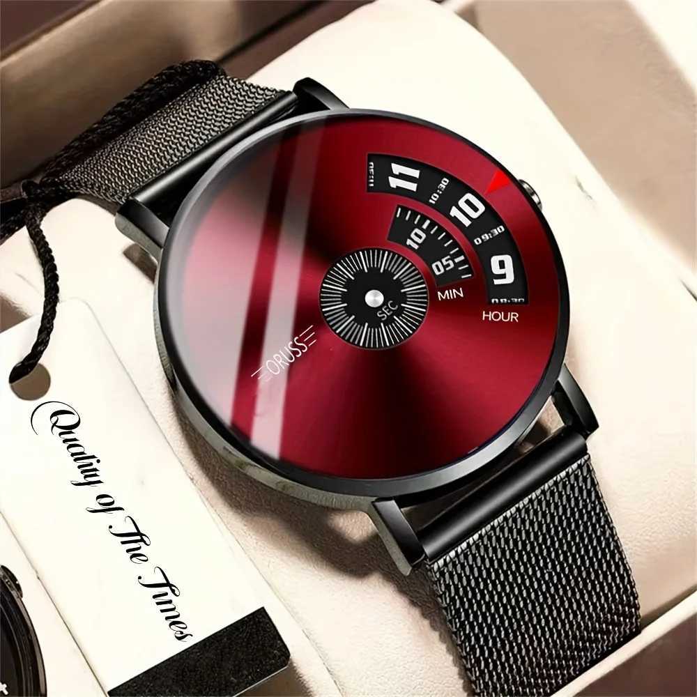 Student mens watch trend new red fashion durable cool handsome gentleman leisure business mens watch Z250207