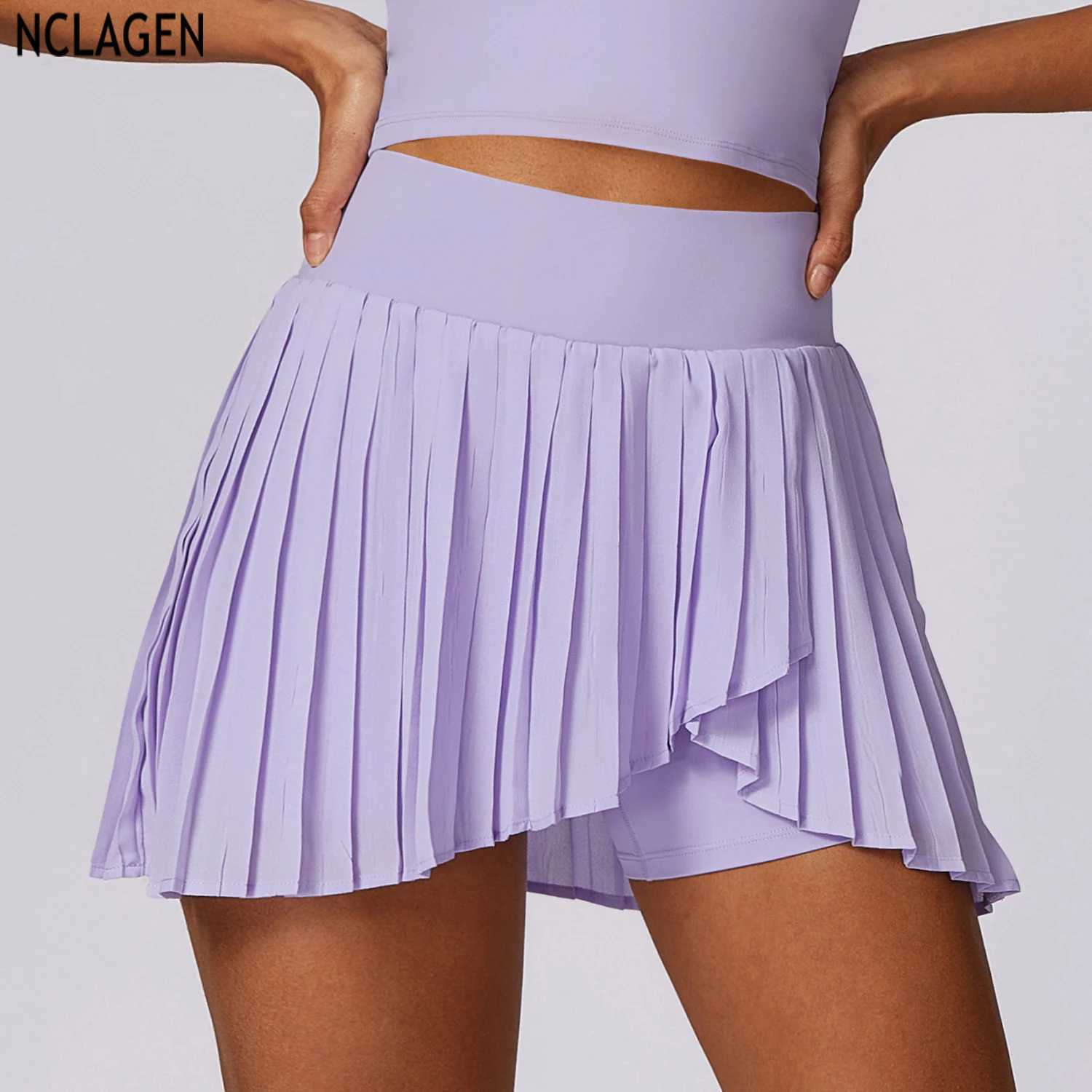 Yoga Outfit Safe Tennis Skirts With Pocket Shorts Gym Golf Running Pleated Pantskirt SEXY Women Sports Fitness High Waist Skort H250207