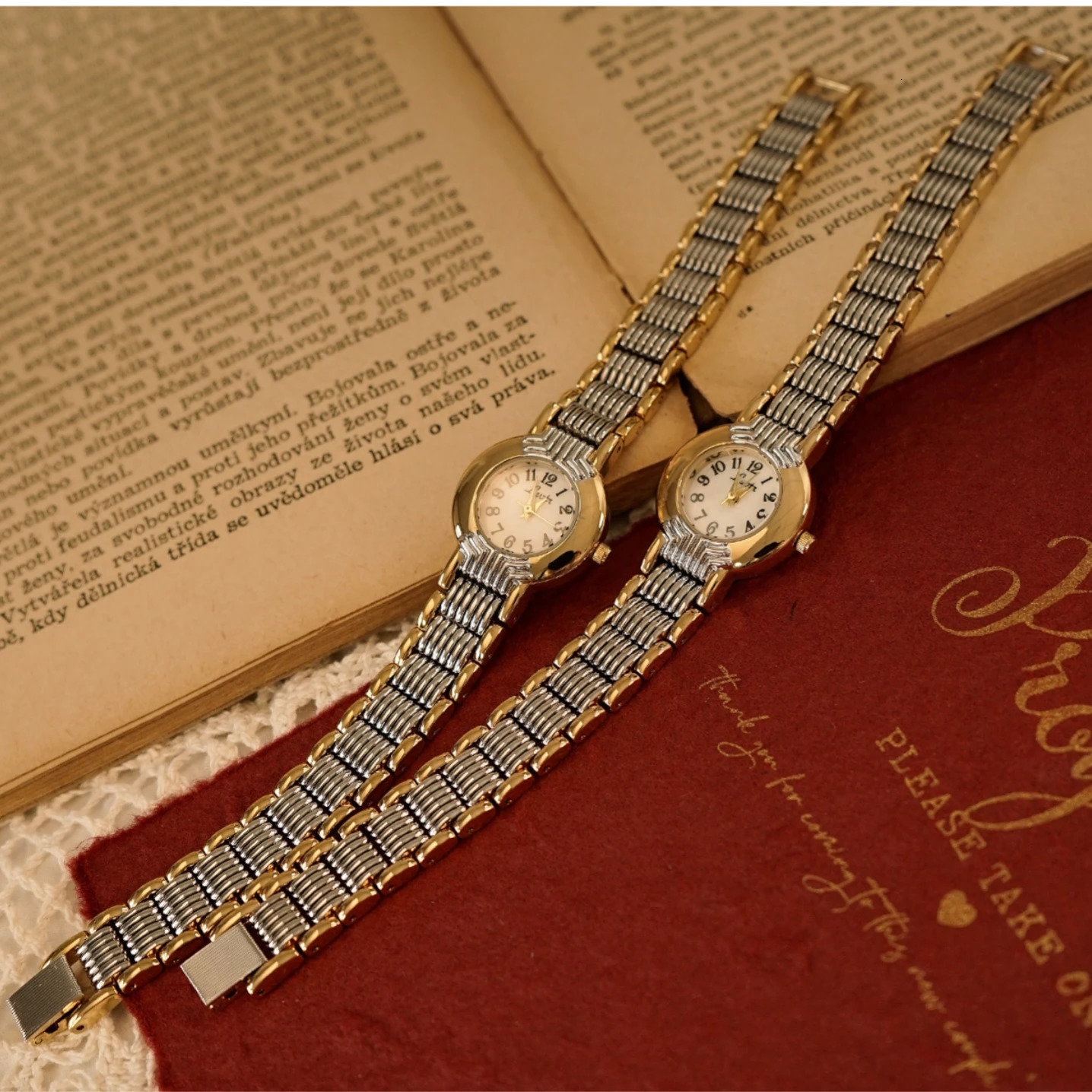 1pc Womens Vintage Gold-tone Stainless Steel Watch With Elegant Numerical Scale Unique Trendy Style Which Hig 250221