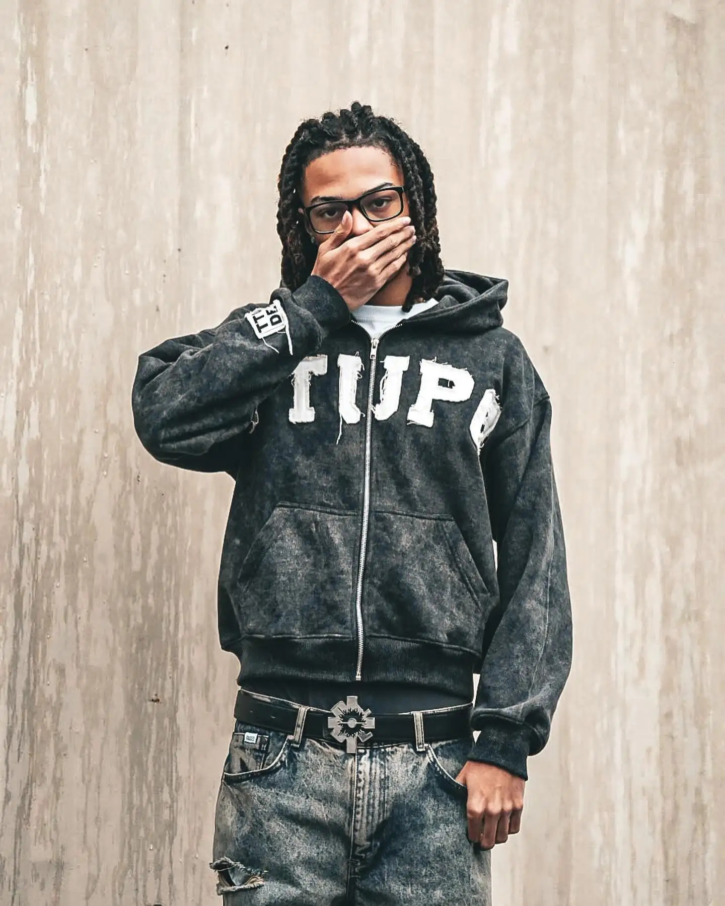Letter Embroidered Oversized Hoodie Women American High Street Jacket European and Casual Zipper Sweatshirt 250207