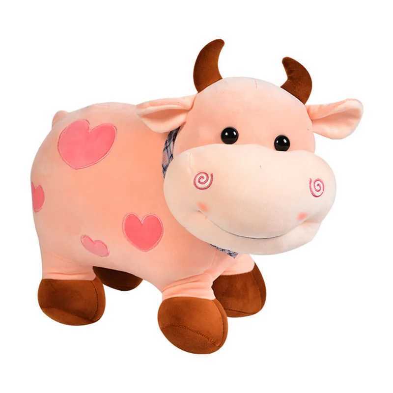 Cartoon cute soft cow toy Kaii girl cotton plush doll filling him decoration Y250208 Y260128