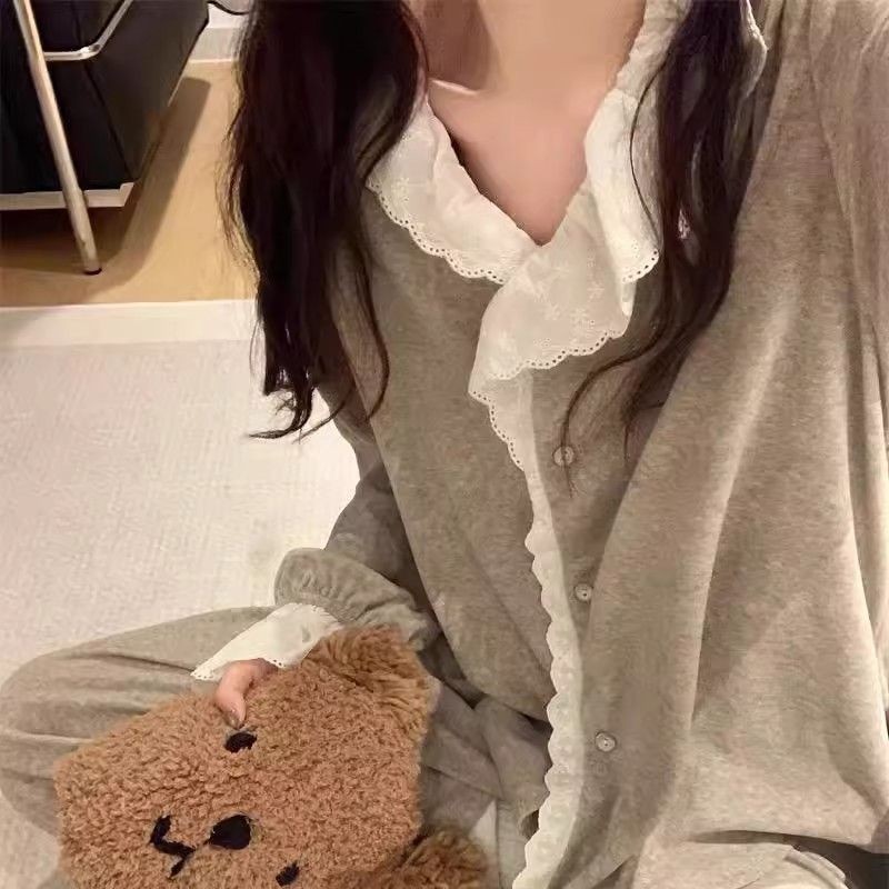 B801-Summer ice silk pajamas ladies thin sexy nightdress colorful lace silk short sleeves high-end summer home clothes