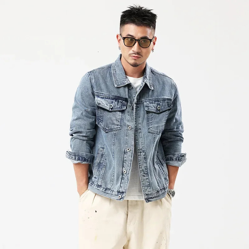 Jackets Men Denim Coats Turn Down Collar Full Sleeve Jacket Single Breasted Coat Casual Regular Simple Autumn Winter 250207