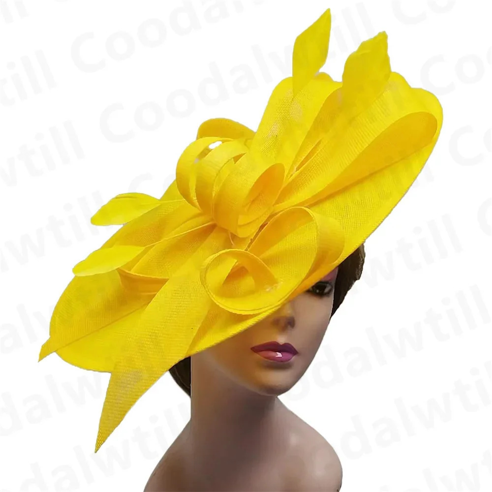 Derby Big Fascinator Hat Women Party Tea Fancy Headpiece Elegant Ladies Wedding Event Chapeau Cap Headband Party 250207