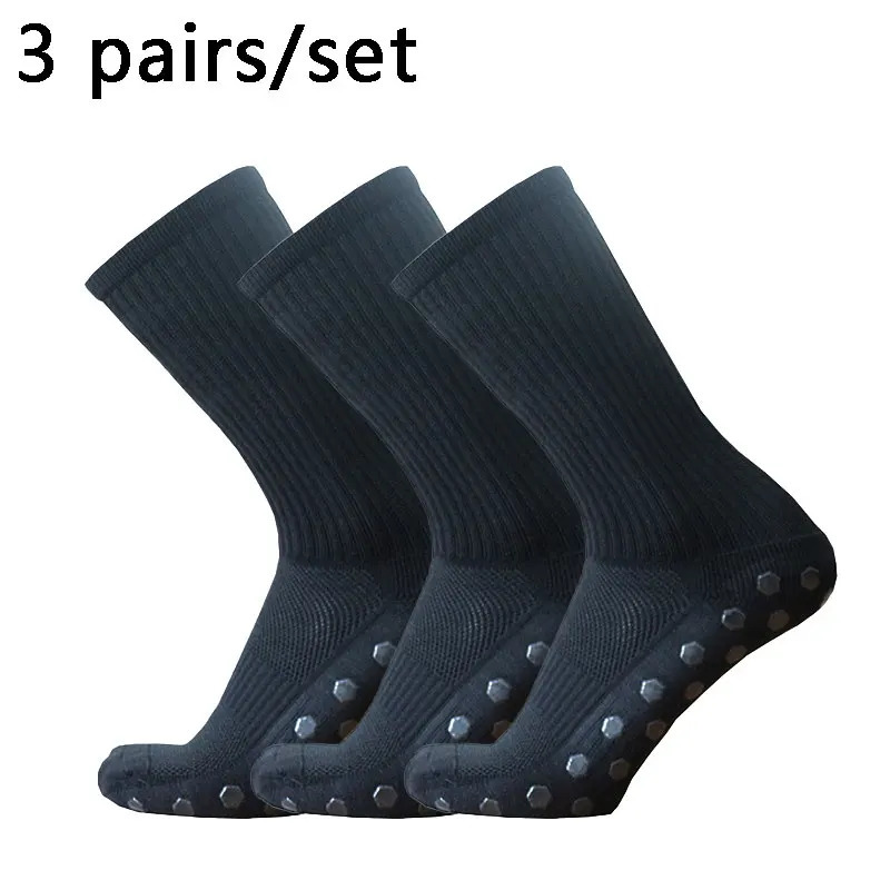 3pairs Hexagonal Silicone Nonslip Grip Football Socks Breathable Men Women Sports Soccer 250207