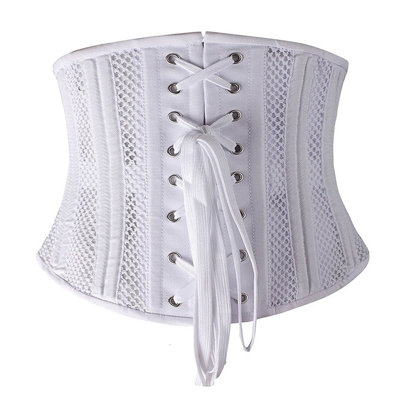 Women Sexy Underbust Corset Gothic Steampunk Bustiers Bride Waist Trainer Body Shaper Steel Boned Breathable Mesh Slimming Belt 250121