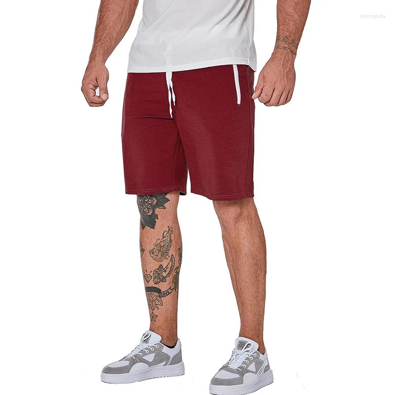 Mens Bodybuilding Athletic Summer Stretch Shorts, Cotton Drawstring Shorts for Men, Gym Workout Running Sweatpants USA Size