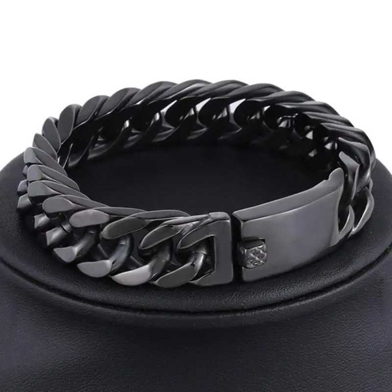 Mens Fashion Gold Bracelet Lasts Hip Hop Double Button Trend Dominates Fashion Bracelets Y250208