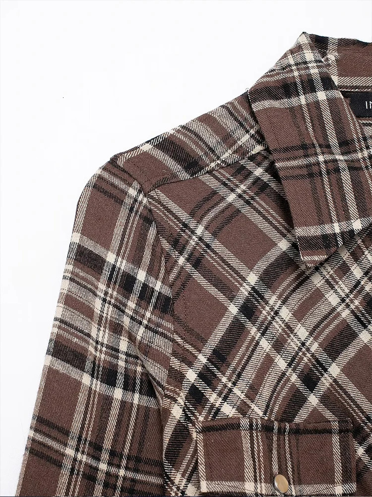 Autumn and winter womens clothing pocket decoration solid color long sleeved lapel shirt style mini dress 250207