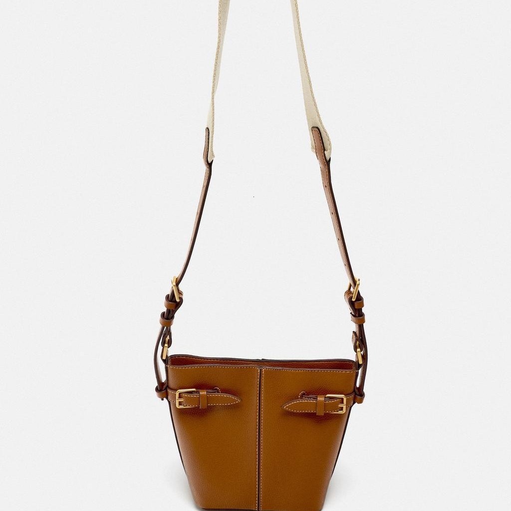 designer bag Spanish women's 2024 new high-end versatile buckle decoration single shoulder crossbody bucket bag