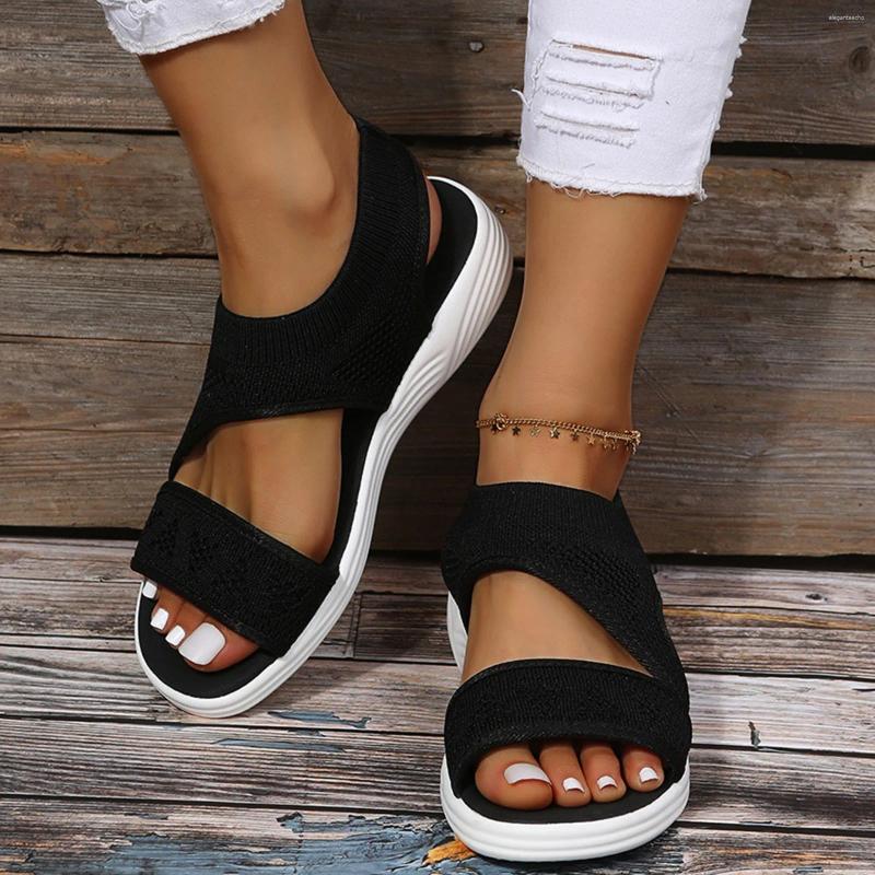 2025 S Fashion Designer Sandals Breathable Mesh Flat Women Fish Mouth Ladies Solid Color Casual Shoes Summer Walking Beach Mujer