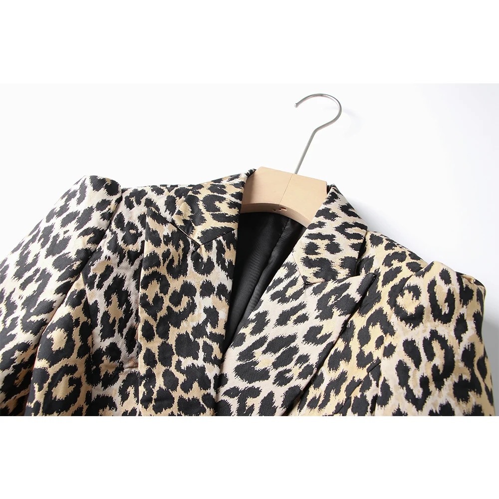 Spring Autumn Customized Fabric Quality Bargain Price Women Classic Leopaard Priting Slim Street Blazers Female Jackets 250208wtt