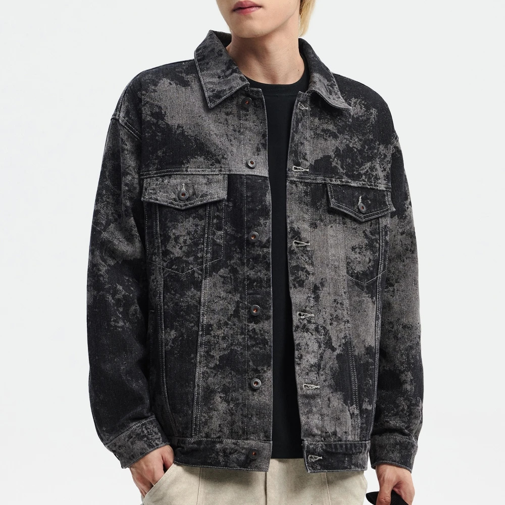 Spring Fall High Quality Casual Denim Jacket For Mens Clothing Korean Fashion Motorcycle Coat Plus Size Harajuku 250207