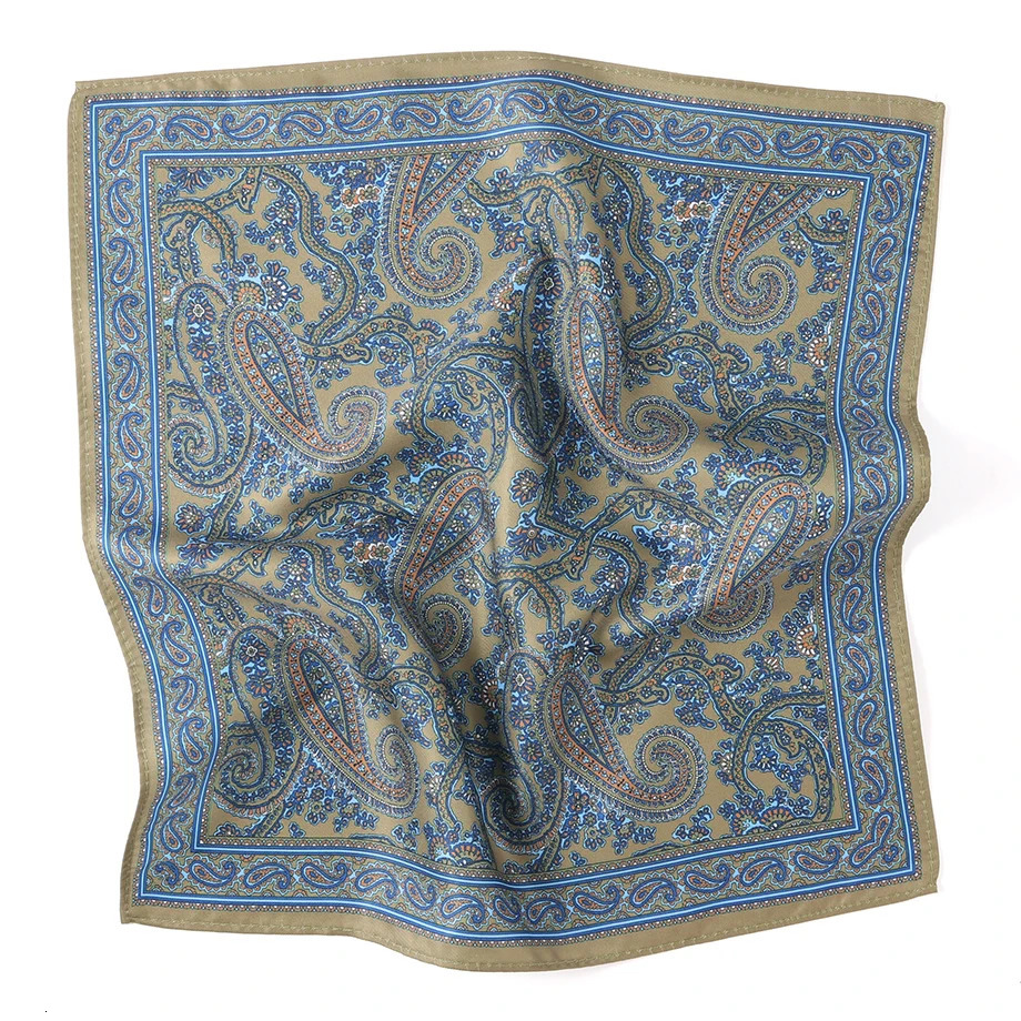 Tailor Smith Mens Hanky Pocket Squared Handkerchief Polyester Paisley Floral Square Scarf Wedding Party For Gift 250114