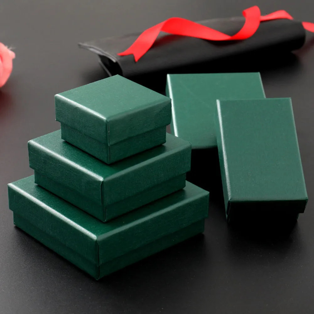 24pcs Bulk 9x9x3cm Jewelry Travel Organizer Gift Box with Black Velvet Sponge Earrings Ring Necklace Storage Cardboard Dust Case 250221