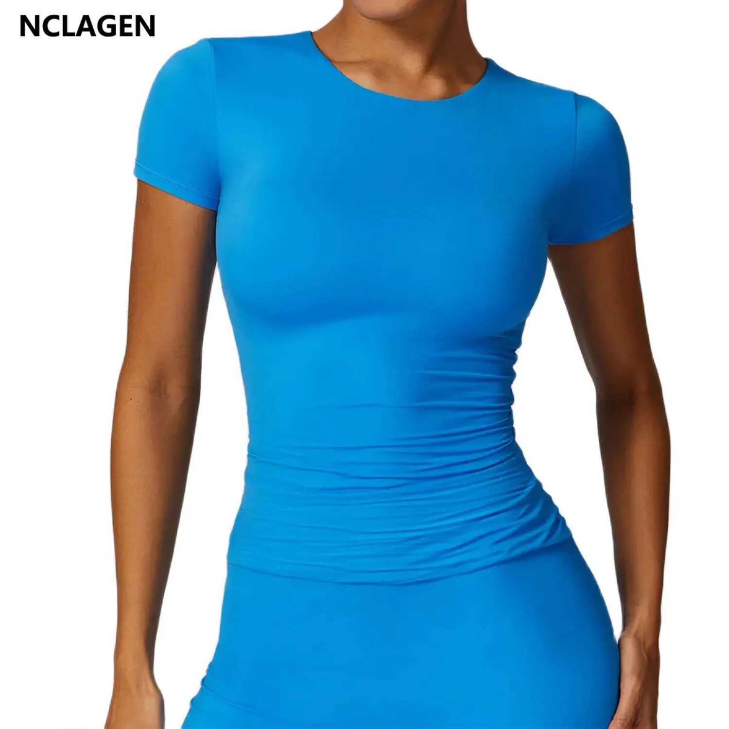 Yoga Outfit Women Fitness Running T-shirt Short Sleeve Breathable Quick Dry Moisture Sweat Wicking Workout GYM Sports Top Tee H250207