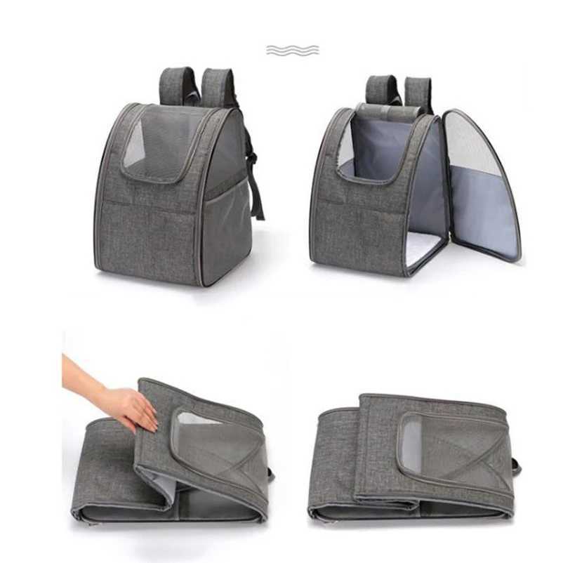 Others Dog Carrier Ventilation Large Capacity Dog and Cat Strap Adjustable Strap Pet Carrying Bag Foldable Cat Backpack for Outdoor Travel H250213