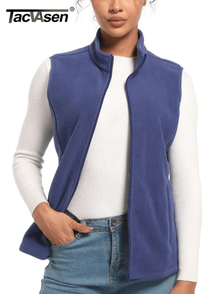 TACVASEN Autumn Winter Soft Warm Vest Womens Fashion Fleece Sleeveless Jacket Lightweight Outdoor Casual Zipper Front Waistcoat 250207