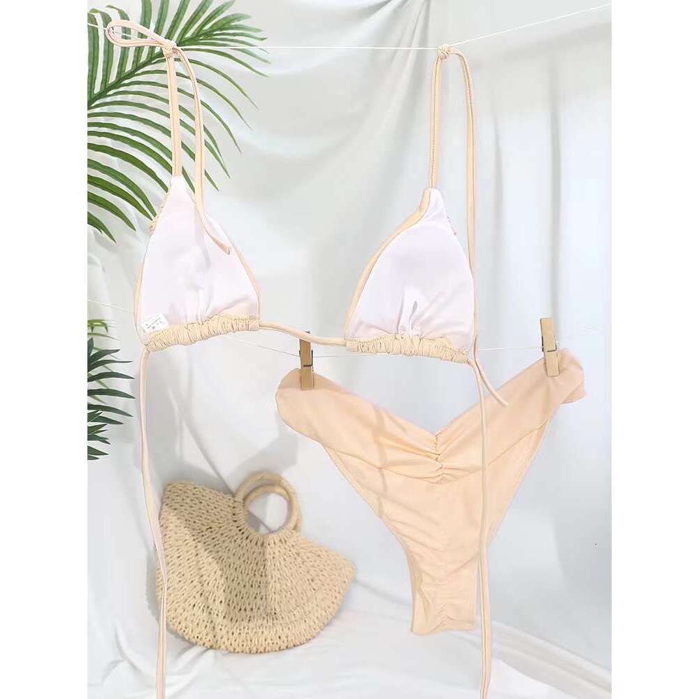 Quality Biquinis Beachwear Sexy Bikinis Women Elegant Swimsuit Female Bathing Suits Beige Swimwear High Cut Bikini Sets