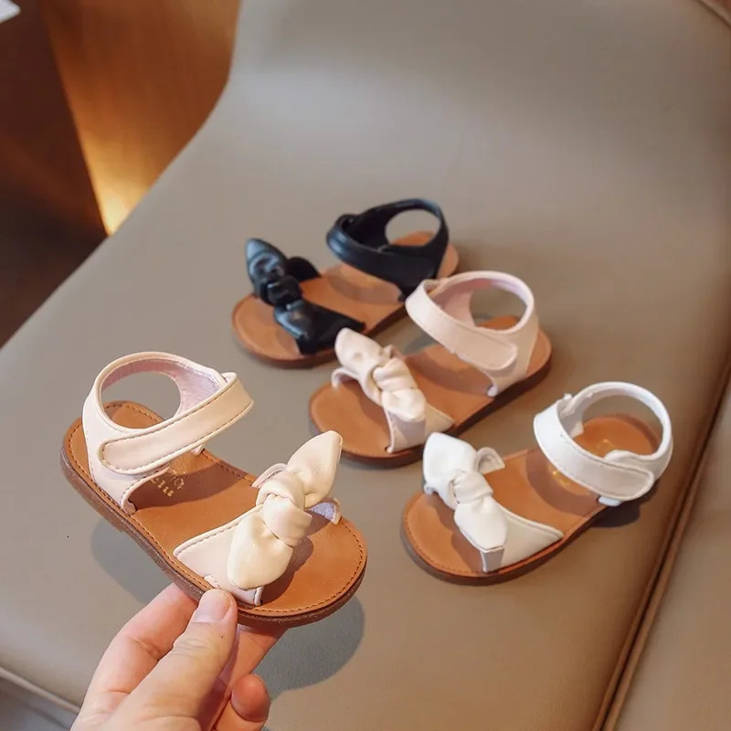 Girls Princess Sandals with Bow-knot Fashion Classic Baby Kids Beach Shoes Children Summer Sandals Simple Size 21-30 250121