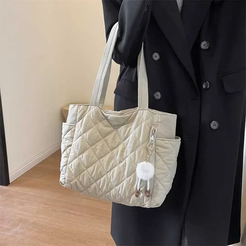 Women Padded Hobo Handbag Casual Lightweight Adjustable Strap Top Handle Bag Diamond Quilted Tote Slouchy Travel 250121