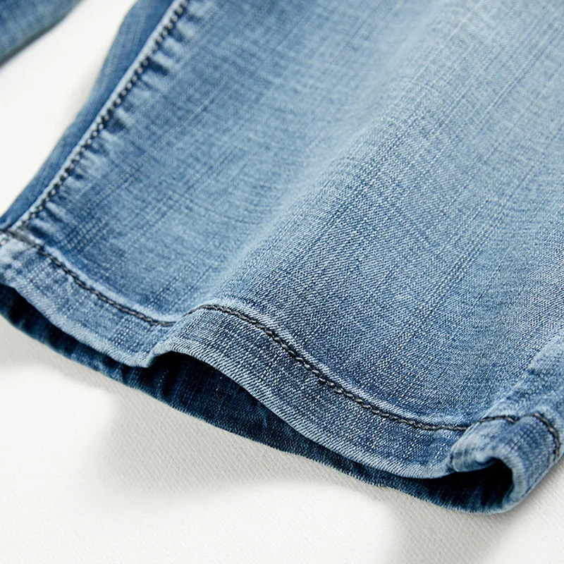 Korean Version Man Blue Shorts Classic Mens Denim Knee Pants Straight Sports Casual Short Plus Size 2840 250207