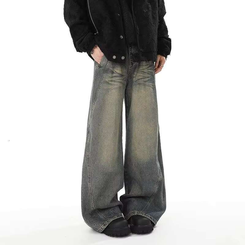 Y2K Spring Autumn Trendy Straight leg Washed Jeans for Men and Women American Couple Personalized Loose Retro Casual Pants