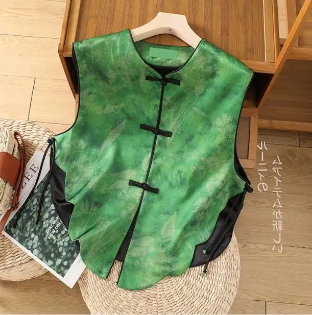 Chinese style retro jacquard buckle vest spring fashionable jacket 250207