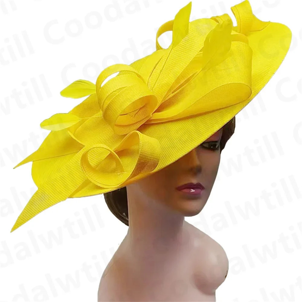 Derby Big Fascinator Hat Women Party Tea Fancy Headpiece Elegant Ladies Wedding Event Chapeau Cap Headband Party 250207