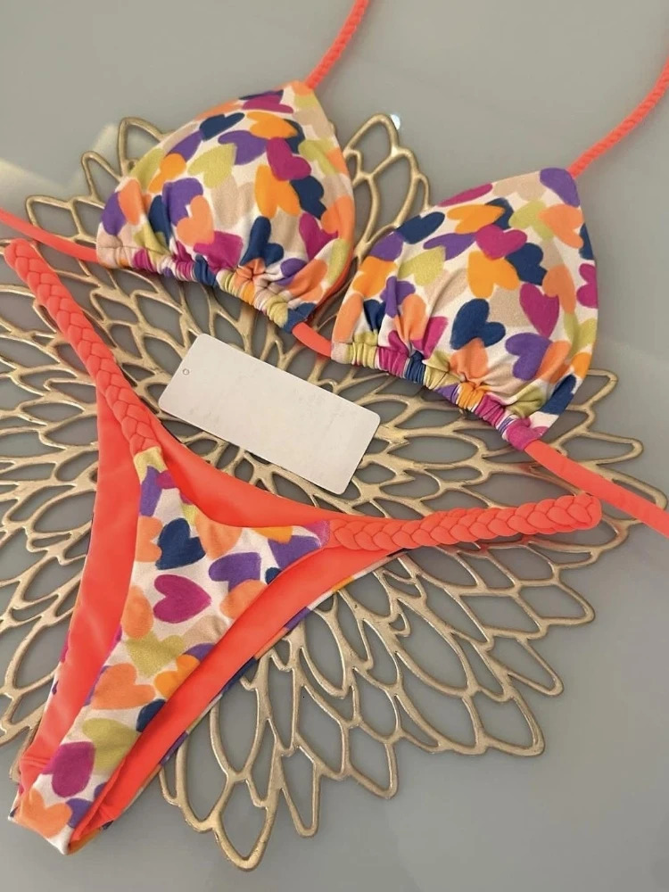 Bikini High Waist Swimsuit Sexy Thong Set Zebra Print Women Brazilian Swimwear 2023 Biquini Swim Bathing Suit 250208Z