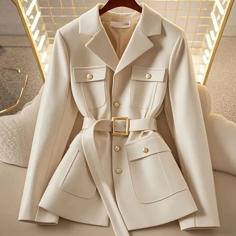 Womens Suit Jacket 2025 Spring Autumn High-End Temperament Ladies Blazer Coat Korean Version Fashion Versatile Lady Outerwear 250208
