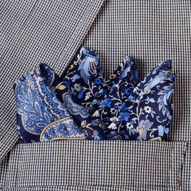 High Quality 100% Natural Silk Handmade Pocket Handkerchief Pocket Square Hanky With Giftbox 250221