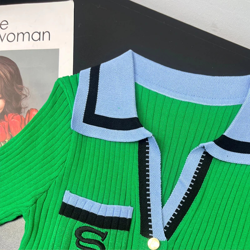 YuooMuoo Women Dress Chic Fashion Notched Rib Knitted Long Office Lady Singlebreasted Package Hips Sweater Vestidos 250208wtt