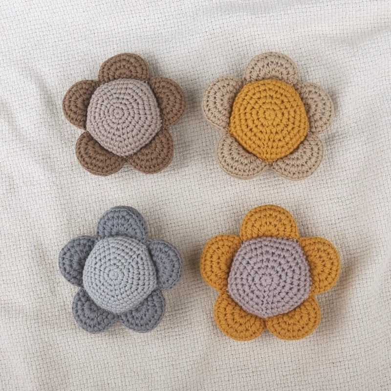 Cotton Crochet Baby Stuffed Rabbit kaii Handmade Bunny Plush Toys Newborn Handhold Sleeping Doll Kid Early Educational Toy Free shipping