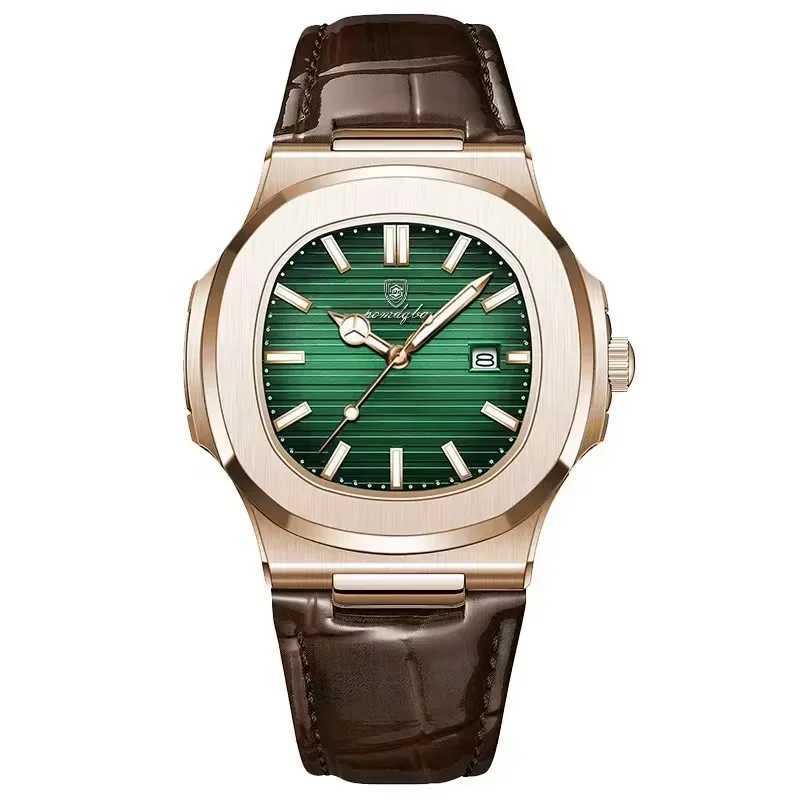 Fashion Business Luminous Calendar Quartz Watch 30MI Waterproof Leather Strap Wirstwatch Men Students Clocks Relogios Z250207