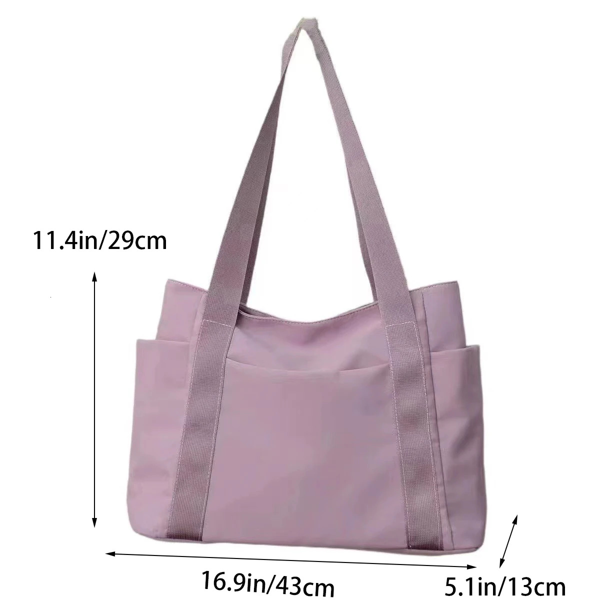 Women's Solid Color Tote Commuting Shoulder Leisure Simple Mommy Go Out Bag Large Capacity Nylon Handbag swissmilitary