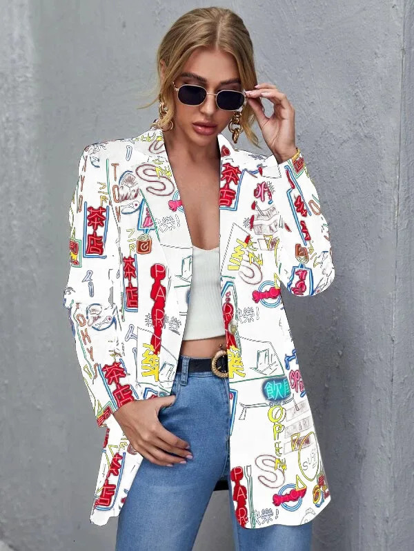 Women Blazer Autumn Fashion Non-positioning Print Leopard Small Suit Tops Womens Jacket Coats Dress Haut Femme 250207