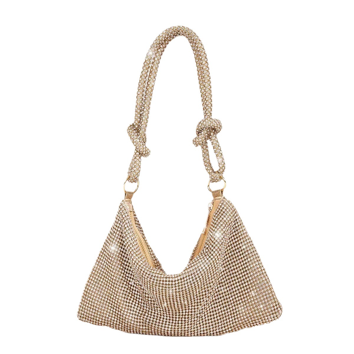 Elegant Women's Armpit Clutch with Diamond Accents for Special Occasions